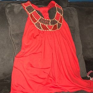 Orange Beaded yolk swing style tank